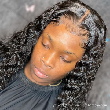 Water Wave Raw Brazilian Virgin Cuticle Aligned Human Hair Wig Hd Full Lace Front Wig Yeswigs Cheap Transparent Lace Closure Wig